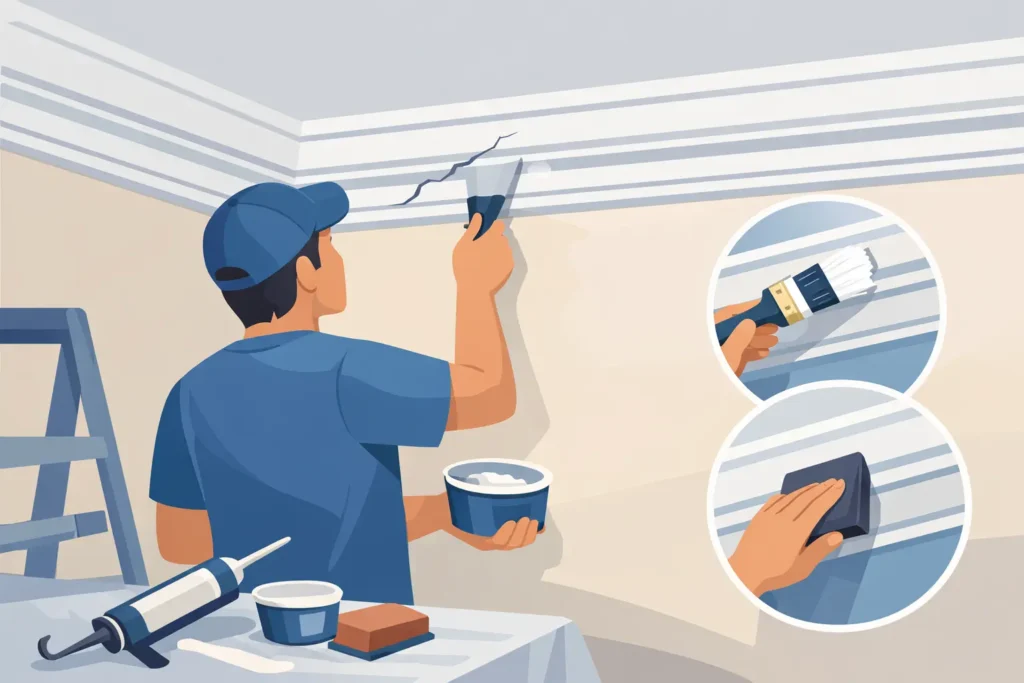 How to Repair Cornice Cracks at Home Properly